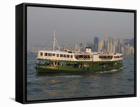 Star Ferry Crossing Victoria Harbour, Hong Kong, China-Amanda Hall-Framed Stretched Canvas