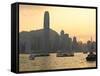 Star Ferry Crossing Victoria Harbour Towards Hong Kong Island, Hong Kong, China, Asia-Amanda Hall-Framed Stretched Canvas