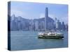 Star Ferry Crossing Victoria Harbour Towards Hong Kong Island, with Central Skyline Beyond, China-Amanda Hall-Stretched Canvas
