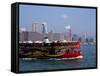 Star Ferry, Victoria Harbour, Hong Kong, China-Amanda Hall-Framed Stretched Canvas