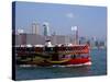 Star Ferry, Victoria Harbour, Hong Kong, China-Amanda Hall-Stretched Canvas