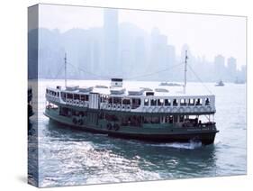 Star Ferry, Victoria Harbour, with Hong Kong Island Skyline in Mist Beyond, Hong Kong, China, Asia-Amanda Hall-Stretched Canvas