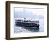 Star Ferry, Victoria Harbour, with Hong Kong Island Skyline in Mist Beyond, Hong Kong, China, Asia-Amanda Hall-Framed Photographic Print
