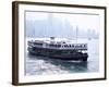 Star Ferry, Victoria Harbour, with Hong Kong Island Skyline in Mist Beyond, Hong Kong, China, Asia-Amanda Hall-Framed Photographic Print