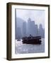 Star Ferry, Victoria Harbour, with Hong Kong Island Skyline in Mist Beyond, Hong Kong, China, Asia-Amanda Hall-Framed Photographic Print