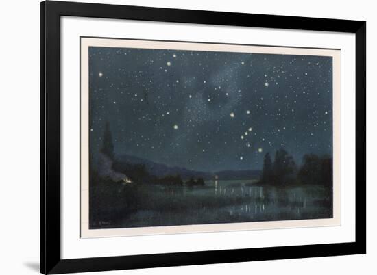 Star-Filled Sky Featuring the Constellation of Orion-W Kranz-Framed Photographic Print