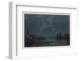 Star-Filled Sky Featuring the Constellation of Orion-W Kranz-Framed Photographic Print