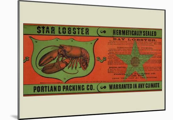 Star Lobster Portland Packing Co Vintage Ad Poster Print-null-Mounted Poster