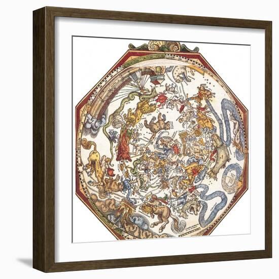 Star Map, Astronomicon Caesareum, 1540-Science Source-Framed Giclee Print