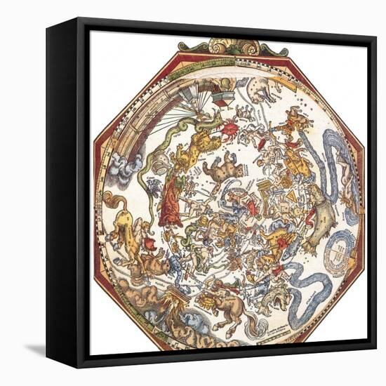 Star Map, Astronomicon Caesareum, 1540-Science Source-Framed Stretched Canvas