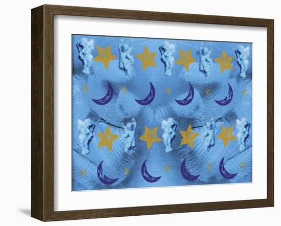 Star, Moon and Angel Design-Maria Trad-Framed Giclee Print