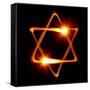 Star of David Created by Light-Zoom-zoom-Framed Stretched Canvas