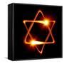 Star of David Created by Light-Zoom-zoom-Framed Stretched Canvas