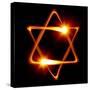 Star of David Created by Light-Zoom-zoom-Stretched Canvas