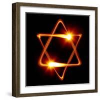 Star of David Created by Light-Zoom-zoom-Framed Photographic Print