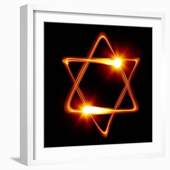 Star of David Created by Light-Zoom-zoom-Framed Photographic Print