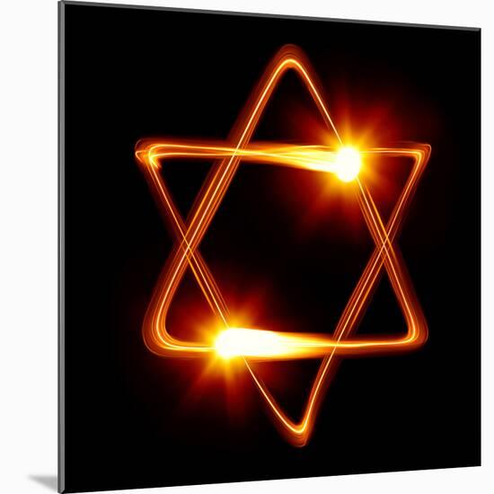 Star of David Created by Light-Zoom-zoom-Mounted Photographic Print