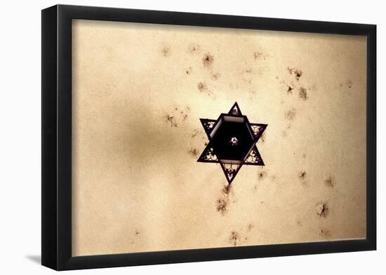 Star of David in Synagogue Budapest, Hungary-null-Framed Poster