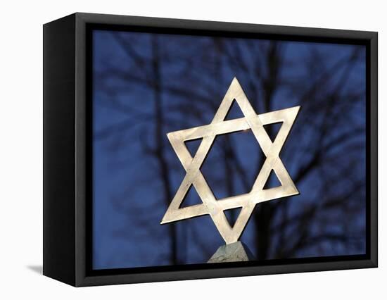 Star of David on Top of a Gravestone, Bagneux, Hauts-De-Seine, France, Europe-null-Framed Stretched Canvas