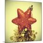 Star-Shaped Christmas Ornament and Golden Tinsel with a Retro Effect-nito-Mounted Photographic Print