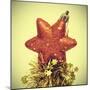 Star-Shaped Christmas Ornament and Golden Tinsel with a Retro Effect-nito-Mounted Photographic Print