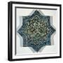 Star-Shaped Overglaze Leaf-Gilded Tile in the Style of Takht-E Solaiman, 13th-14th Century-null-Framed Giclee Print