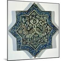 Star-Shaped Overglaze Leaf-Gilded Tile in the Style of Takht-E Solaiman, 13th-14th Century-null-Mounted Giclee Print