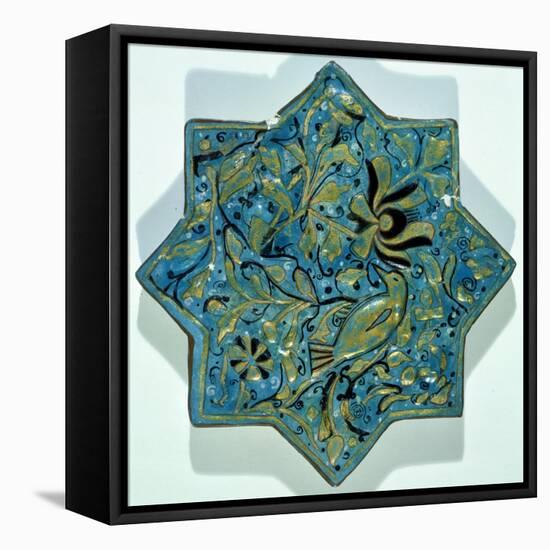 Star-Shaped Overglaze Leaf-Gilded Tile in the Style of Takht-E Solaiman, 13th-14th Century-null-Framed Stretched Canvas