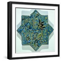 Star-Shaped Overglaze Leaf-Gilded Tile in the Style of Takht-E Solaiman, 13th-14th Century-null-Framed Giclee Print