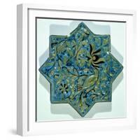 Star-Shaped Overglaze Leaf-Gilded Tile in the Style of Takht-E Solaiman, 13th-14th Century-null-Framed Giclee Print