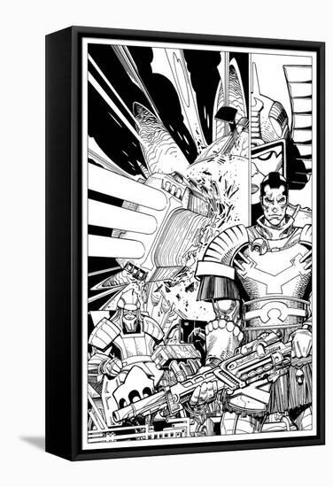 Star Slammers No. 2 Cover - Inks-Walter Simonson-Framed Stretched Canvas