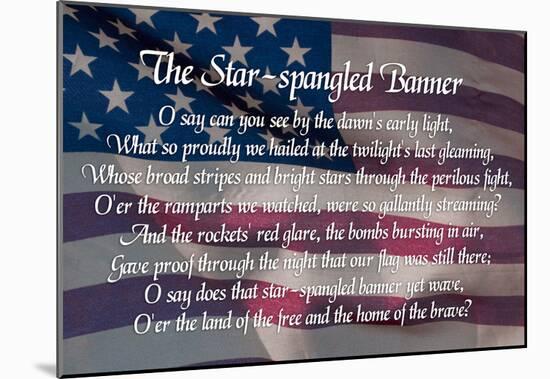 Star-spangled Banner Lyrics Poster-null-Mounted Poster