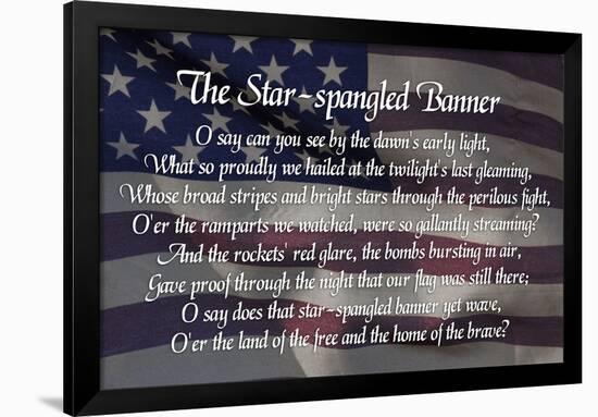 Star-spangled Banner Lyrics Poster-null-Framed Poster