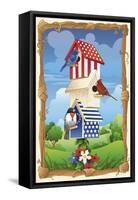 Star spangled birdhouse-Julie Goonan-Framed Stretched Canvas