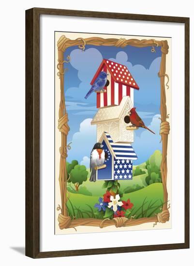 Star spangled birdhouse-Julie Goonan-Framed Giclee Print