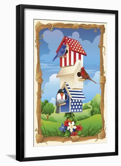 Star spangled birdhouse-Julie Goonan-Framed Giclee Print