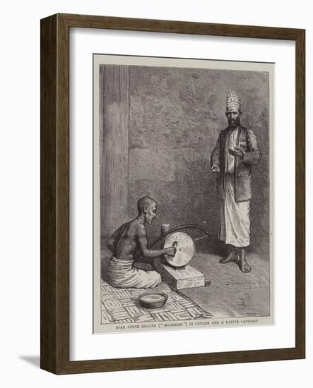 Star Stone Dealer (Moorman) in Ceylon and a Native Lapidary-null-Framed Giclee Print