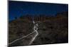 Star Trail Above the Feathers in Vantage, Washington While a Headlamp Passes By-Dan Holz-Mounted Photographic Print