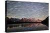 Star Trail over Mont Blanc Range Seen from Lac Des Cheserys-Roberto Moiola-Stretched Canvas