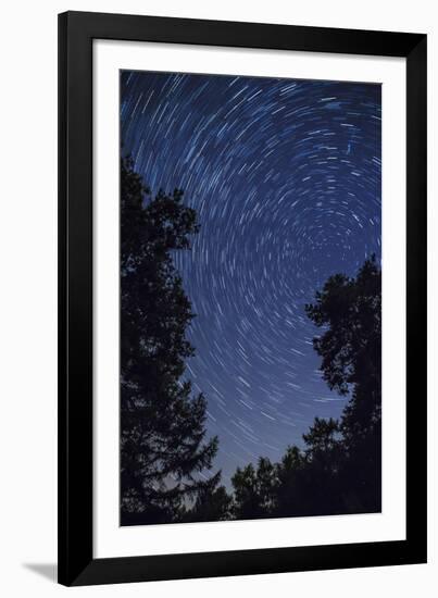 Star Trail with Burning Vapour from a Perseid Meteor, Netherlands, Europe-Mark Doherty-Framed Photographic Print