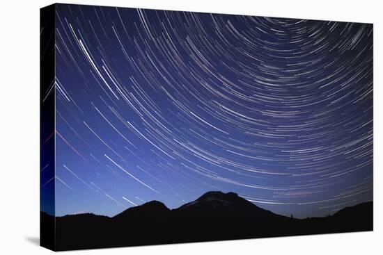 Star Trail with South Sister Mountain, Oregon, USA-Jamie & Judy Wild-Stretched Canvas