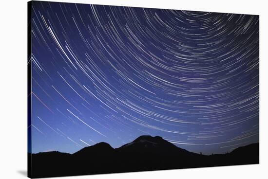 Star Trail with South Sister Mountain, Oregon, USA-Jamie & Judy Wild-Stretched Canvas