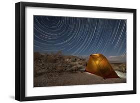 Star Trails Above a Campsite in Anza Borrego Desert State Park, California-null-Framed Photographic Print