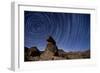 Star Trails Above a Granite Rock Formation in Cleveland National Forest, California-null-Framed Photographic Print