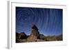 Star Trails Above a Granite Rock Formation in Cleveland National Forest, California-null-Framed Photographic Print