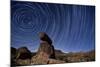 Star Trails Above a Granite Rock Formation in Cleveland National Forest, California-null-Mounted Photographic Print