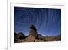 Star Trails Above a Granite Rock Formation in Cleveland National Forest, California-null-Framed Photographic Print