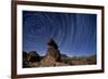 Star Trails Above a Granite Rock Formation in Cleveland National Forest, California-null-Framed Photographic Print