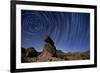 Star Trails Above a Granite Rock Formation in Cleveland National Forest, California-null-Framed Photographic Print