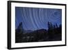 Star Trails Above Mountain Peaks Near Yosemite National Park, California-null-Framed Photographic Print